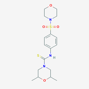 molecular formula C17H25N3O4S2 B4794861 2,6-dimethyl-N-[4-(4-morpholinylsulfonyl)phenyl]-4-morpholinecarbothioamide 