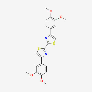 molecular formula C22H20N2O4S2 B4794907 4,4'-bis(3,4-dimethoxyphenyl)-2,2'-bi-1,3-thiazole 