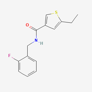 molecular formula C14H14FNOS B4794911 5-ethyl-N-(2-fluorobenzyl)-3-thiophenecarboxamide 
