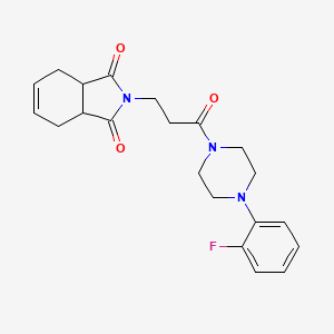 molecular formula C21H24FN3O3 B4794932 2-{3-[4-(2-fluorophenyl)-1-piperazinyl]-3-oxopropyl}-3a,4,7,7a-tetrahydro-1H-isoindole-1,3(2H)-dione 