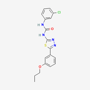 molecular formula C18H17ClN4O2S B4794947 N-(3-chlorophenyl)-N'-[5-(3-propoxyphenyl)-1,3,4-thiadiazol-2-yl]urea 