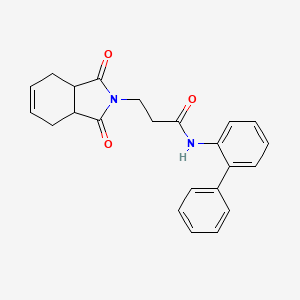 molecular formula C23H22N2O3 B4794950 N-2-biphenylyl-3-(1,3-dioxo-1,3,3a,4,7,7a-hexahydro-2H-isoindol-2-yl)propanamide 
