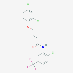 molecular formula C17H13Cl3F3NO2 B4794952 N-[2-chloro-5-(trifluoromethyl)phenyl]-4-(2,4-dichlorophenoxy)butanamide 