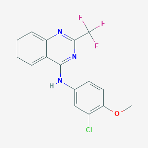 molecular formula C16H11ClF3N3O B4794960 N-(3-chloro-4-methoxyphenyl)-2-(trifluoromethyl)-4-quinazolinamine 