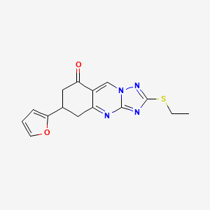molecular formula C15H14N4O2S B4794968 2-(ethylthio)-6-(2-furyl)-6,7-dihydro[1,2,4]triazolo[5,1-b]quinazolin-8(5H)-one 