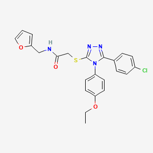 molecular formula C23H21ClN4O3S B4794992 2-{[5-(4-chlorophenyl)-4-(4-ethoxyphenyl)-4H-1,2,4-triazol-3-yl]thio}-N-(2-furylmethyl)acetamide 
