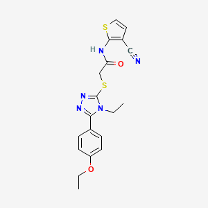 molecular formula C19H19N5O2S2 B4794993 N-(3-cyano-2-thienyl)-2-{[5-(4-ethoxyphenyl)-4-ethyl-4H-1,2,4-triazol-3-yl]thio}acetamide 