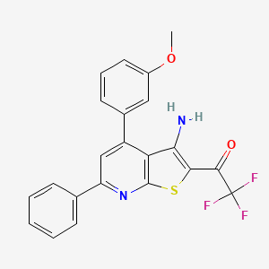 molecular formula C22H15F3N2O2S B4795000 1-[3-amino-4-(3-methoxyphenyl)-6-phenylthieno[2,3-b]pyridin-2-yl]-2,2,2-trifluoroethanone CAS No. 438531-07-8
