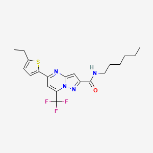 molecular formula C20H23F3N4OS B4795019 5-(5-ethyl-2-thienyl)-N-hexyl-7-(trifluoromethyl)pyrazolo[1,5-a]pyrimidine-2-carboxamide 