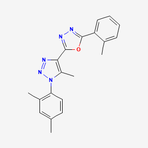 molecular formula C20H19N5O B4795069 2-[1-(2,4-dimethylphenyl)-5-methyl-1H-1,2,3-triazol-4-yl]-5-(2-methylphenyl)-1,3,4-oxadiazole 