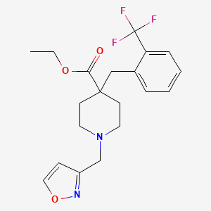 molecular formula C20H23F3N2O3 B4795072 ethyl 1-(3-isoxazolylmethyl)-4-[2-(trifluoromethyl)benzyl]-4-piperidinecarboxylate 