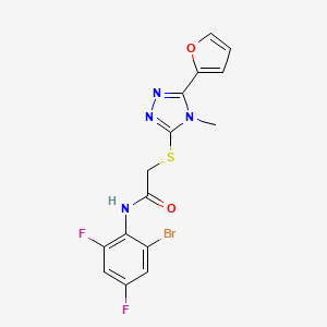 molecular formula C15H11BrF2N4O2S B4795074 N-(2-bromo-4,6-difluorophenyl)-2-{[5-(2-furyl)-4-methyl-4H-1,2,4-triazol-3-yl]thio}acetamide 