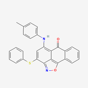 molecular formula C27H18N2O2S B4795096 5-[(4-methylphenyl)amino]-3-(phenylthio)-6H-anthra[1,9-cd]isoxazol-6-one 
