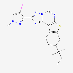 molecular formula C20H23IN6S B4795119 9-(1,1-dimethylpropyl)-2-(4-iodo-1-methyl-1H-pyrazol-3-yl)-8,9,10,11-tetrahydro[1]benzothieno[3,2-e][1,2,4]triazolo[1,5-c]pyrimidine 