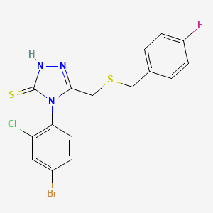 molecular formula C16H12BrClFN3S2 B4795127 4-(4-bromo-2-chlorophenyl)-5-{[(4-fluorobenzyl)thio]methyl}-4H-1,2,4-triazole-3-thiol 