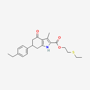 molecular formula C22H27NO3S B4795136 2-(ethylthio)ethyl 6-(4-ethylphenyl)-3-methyl-4-oxo-4,5,6,7-tetrahydro-1H-indole-2-carboxylate 