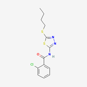 molecular formula C13H14ClN3OS2 B4795150 N-[5-(butylthio)-1,3,4-thiadiazol-2-yl]-2-chlorobenzamide 