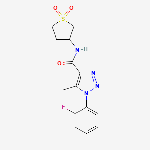 molecular formula C14H15FN4O3S B4795158 N-(1,1-dioxidotetrahydro-3-thienyl)-1-(2-fluorophenyl)-5-methyl-1H-1,2,3-triazole-4-carboxamide 