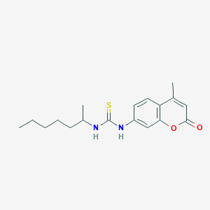 molecular formula C18H24N2O2S B4795177 N-(1-methylhexyl)-N'-(4-methyl-2-oxo-2H-chromen-7-yl)thiourea 