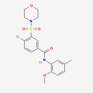 molecular formula C19H21ClN2O5S B4795237 4-chloro-N-(2-methoxy-5-methylphenyl)-3-(4-morpholinylsulfonyl)benzamide 