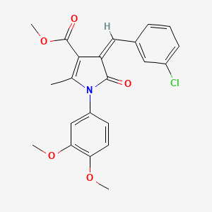 molecular formula C22H20ClNO5 B4795256 methyl 4-(3-chlorobenzylidene)-1-(3,4-dimethoxyphenyl)-2-methyl-5-oxo-4,5-dihydro-1H-pyrrole-3-carboxylate 