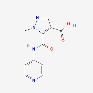 molecular formula C11H10N4O3 B4795261 1-methyl-5-[(4-pyridinylamino)carbonyl]-1H-pyrazole-4-carboxylic acid 
