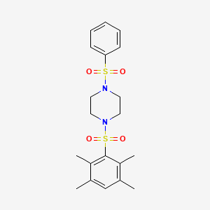 molecular formula C20H26N2O4S2 B4795281 1-(phenylsulfonyl)-4-[(2,3,5,6-tetramethylphenyl)sulfonyl]piperazine 