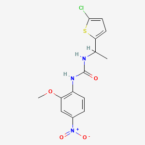 molecular formula C14H14ClN3O4S B4795287 N-[1-(5-chloro-2-thienyl)ethyl]-N'-(2-methoxy-4-nitrophenyl)urea 