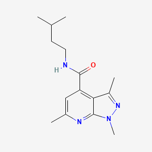 molecular formula C15H22N4O B4795300 1,3,6-trimethyl-N-(3-methylbutyl)-1H-pyrazolo[3,4-b]pyridine-4-carboxamide 