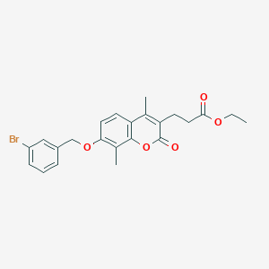 molecular formula C23H23BrO5 B4795335 ethyl 3-{7-[(3-bromobenzyl)oxy]-4,8-dimethyl-2-oxo-2H-chromen-3-yl}propanoate 