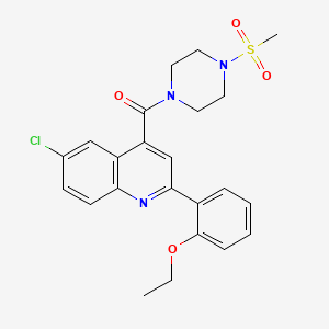 molecular formula C23H24ClN3O4S B4795344 6-chloro-2-(2-ethoxyphenyl)-4-{[4-(methylsulfonyl)-1-piperazinyl]carbonyl}quinoline 