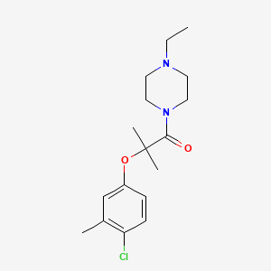 molecular formula C17H25ClN2O2 B4795358 1-[2-(4-chloro-3-methylphenoxy)-2-methylpropanoyl]-4-ethylpiperazine 