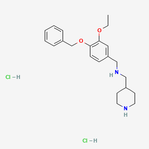 molecular formula C22H32Cl2N2O2 B4795366 [4-(benzyloxy)-3-ethoxybenzyl](4-piperidinylmethyl)amine dihydrochloride 