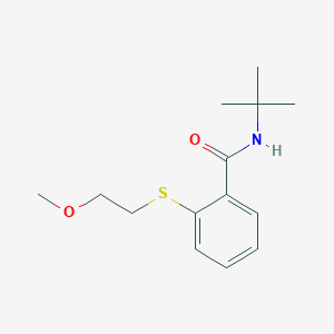 molecular formula C14H21NO2S B4795398 N-(tert-butyl)-2-[(2-methoxyethyl)thio]benzamide 