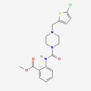 molecular formula C18H20ClN3O3S B4795439 methyl 2-[({4-[(5-chloro-2-thienyl)methyl]-1-piperazinyl}carbonyl)amino]benzoate 