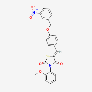molecular formula C24H18N2O6S B4795454 3-(2-methoxyphenyl)-5-{4-[(3-nitrobenzyl)oxy]benzylidene}-1,3-thiazolidine-2,4-dione 