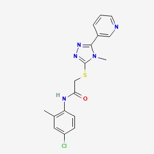 molecular formula C17H16ClN5OS B4795458 N-(4-chloro-2-methylphenyl)-2-{[4-methyl-5-(3-pyridinyl)-4H-1,2,4-triazol-3-yl]thio}acetamide 