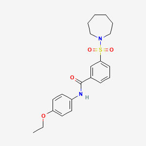 molecular formula C21H26N2O4S B4795471 3-(1-azepanylsulfonyl)-N-(4-ethoxyphenyl)benzamide 