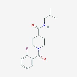 molecular formula C17H23FN2O2 B4795479 1-(2-fluorobenzoyl)-N-isobutyl-4-piperidinecarboxamide 