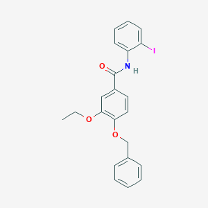 molecular formula C22H20INO3 B4795487 4-(benzyloxy)-3-ethoxy-N-(2-iodophenyl)benzamide 