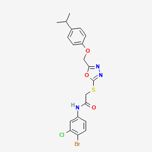 molecular formula C20H19BrClN3O3S B4795522 N-(4-bromo-3-chlorophenyl)-2-({5-[(4-isopropylphenoxy)methyl]-1,3,4-oxadiazol-2-yl}thio)acetamide 