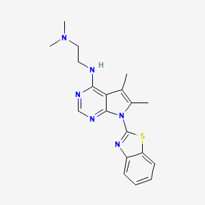 molecular formula C19H22N6S B4795529 N'-[7-(1,3-benzothiazol-2-yl)-5,6-dimethyl-7H-pyrrolo[2,3-d]pyrimidin-4-yl]-N,N-dimethyl-1,2-ethanediamine 