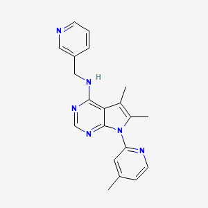 molecular formula C20H20N6 B4795530 5,6-dimethyl-7-(4-methyl-2-pyridinyl)-N-(3-pyridinylmethyl)-7H-pyrrolo[2,3-d]pyrimidin-4-amine 
