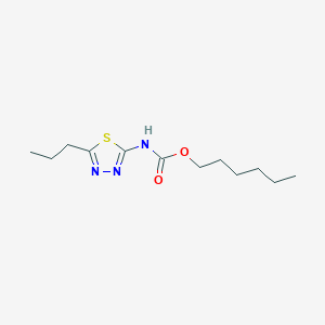 molecular formula C12H21N3O2S B4795543 hexyl (5-propyl-1,3,4-thiadiazol-2-yl)carbamate 