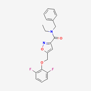 molecular formula C20H18F2N2O3 B4795559 N-benzyl-5-[(2,6-difluorophenoxy)methyl]-N-ethyl-3-isoxazolecarboxamide 