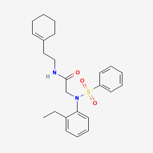 molecular formula C24H30N2O3S B4795590 N~1~-[2-(1-cyclohexen-1-yl)ethyl]-N~2~-(2-ethylphenyl)-N~2~-(phenylsulfonyl)glycinamide 