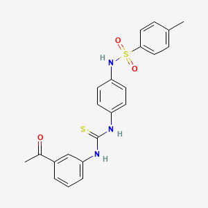 molecular formula C22H21N3O3S2 B4795599 N-[4-({[(3-acetylphenyl)amino]carbonothioyl}amino)phenyl]-4-methylbenzenesulfonamide 