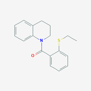 molecular formula C18H19NOS B4795648 1-[2-(ethylthio)benzoyl]-1,2,3,4-tetrahydroquinoline 
