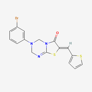 3-(3-bromophenyl)-7-(2-thienylmethylene)-3,4-dihydro-2H-[1,3]thiazolo[3,2-a][1,3,5]triazin-6(7H)-one