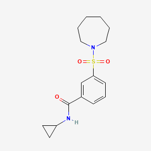 molecular formula C16H22N2O3S B4795694 3-(1-azepanylsulfonyl)-N-cyclopropylbenzamide 